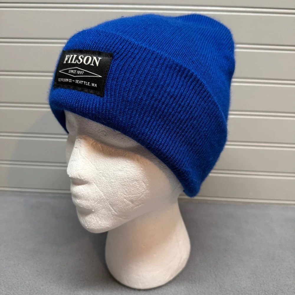 Filson Watch Cap Beanie Knit Hat Blue OS Adult FCDP017856 Outdoor Warm Winter